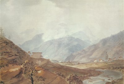 Scène de montagne près de Thimphu, Bhoutan, 1783 - Samuel Davis